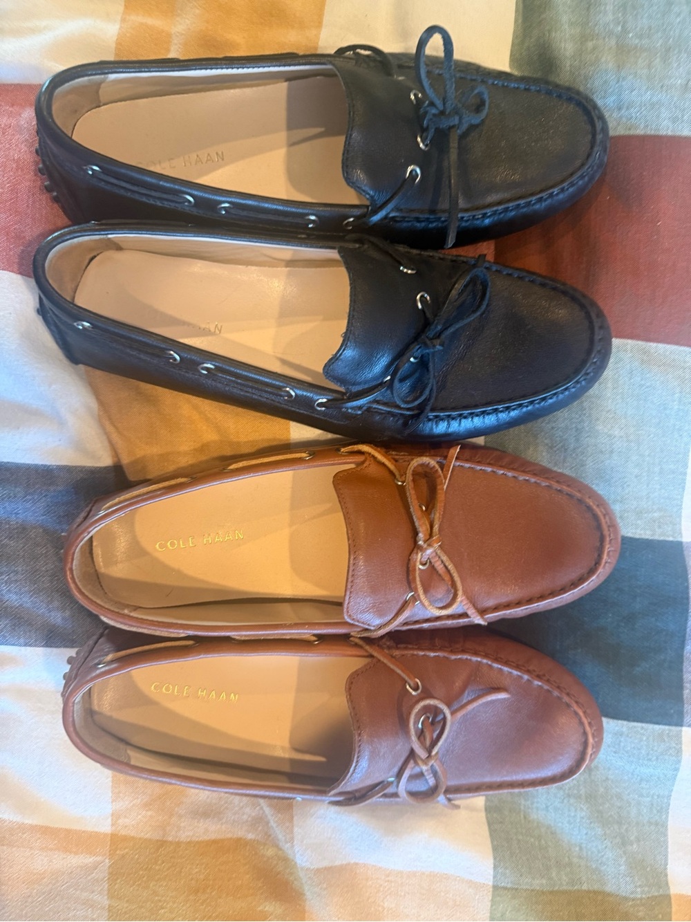 Cole Haan Women's loafers- two pairs in Black and Brown Leather.